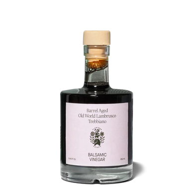 barrel aged old world Lambrusco Trebbiano balsamic vinegar bottle