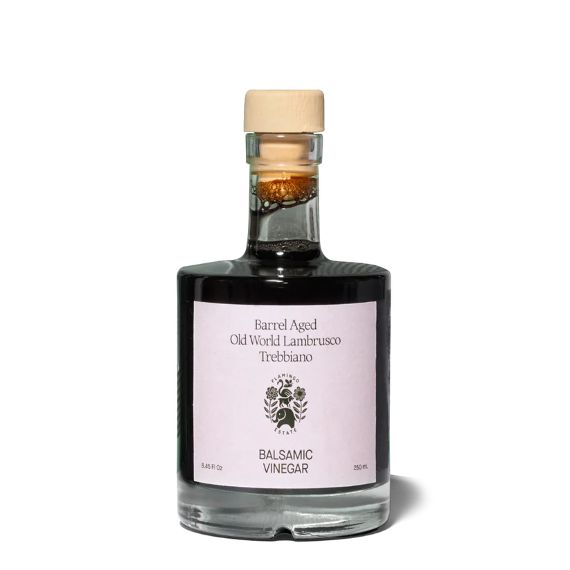 barrel aged old world Lambrusco Trebbiano balsamic vinegar bottle