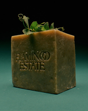 Flamingo Estate Green Goddess soap bar with pea tendrils 