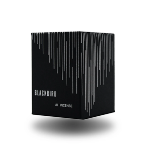 Blackbird Ai Incense in Box packaging with foil printing