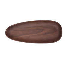 Oval walnut pebble tray