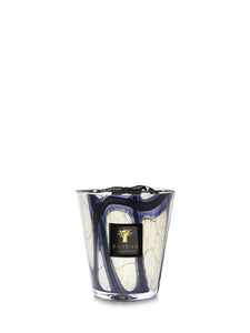 Candle with decorative design on a white background