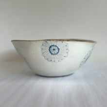 Extra large bowl with blue flower pattern side view B