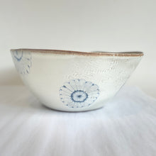 Extra large bowl with blue flower pattern side view C