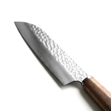Knife with a wooden handle on a white background