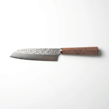 Knife with a wooden handle on a white background