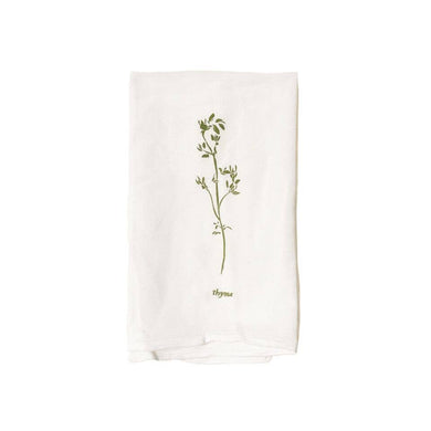 June and December Thyme Kitchen with Towel with a print of a thyme plant. 