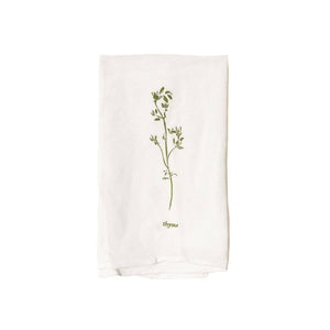 June and December Thyme Kitchen with Towel with a print of a thyme plant. 
