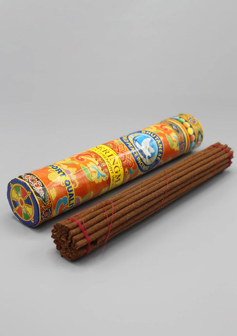 Tseringma Prayer Ceremony Bhutanese Incense bundle with bold graphic packaging 