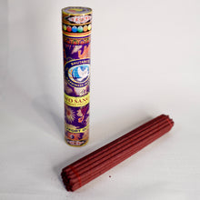 Riwo Sangchoe Morning Prayer Bhutanese Incense bold graphic packaging and incense bundle. 