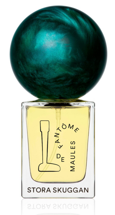 Stora Skuggan - Fantome de Maules Eau de Parfum - perfume bottle with forest green marble cap 