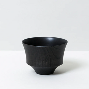 Tsumugi Wooden Bowl - Koma, Black profile