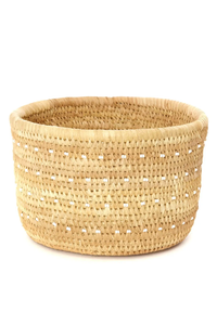 Large Ngurunit Nomadic Camel Milking Baskets with White Beaded Dots. 