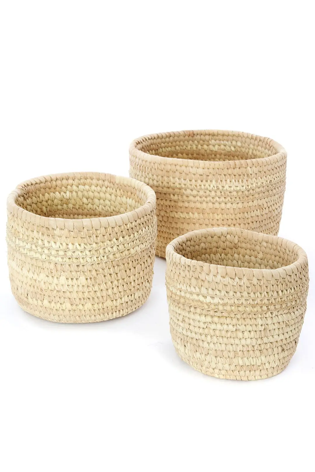 Three all Natural Nomadic natural fiber baskets 